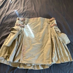 Men’s Unbranded Kilt 2XL Khaki Leather Straps Utility Kilt